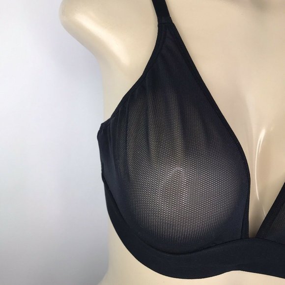 Negative Sieve Triangle Bra Black Sheer Mesh Bra - Picture 3 of 9